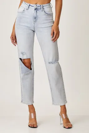 -High Rise Relaxed Jeans - Light