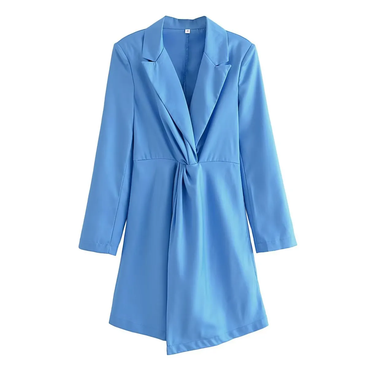 2022 Autumn New Design Asymmetrical Slim Waist Blue Blazer Dress