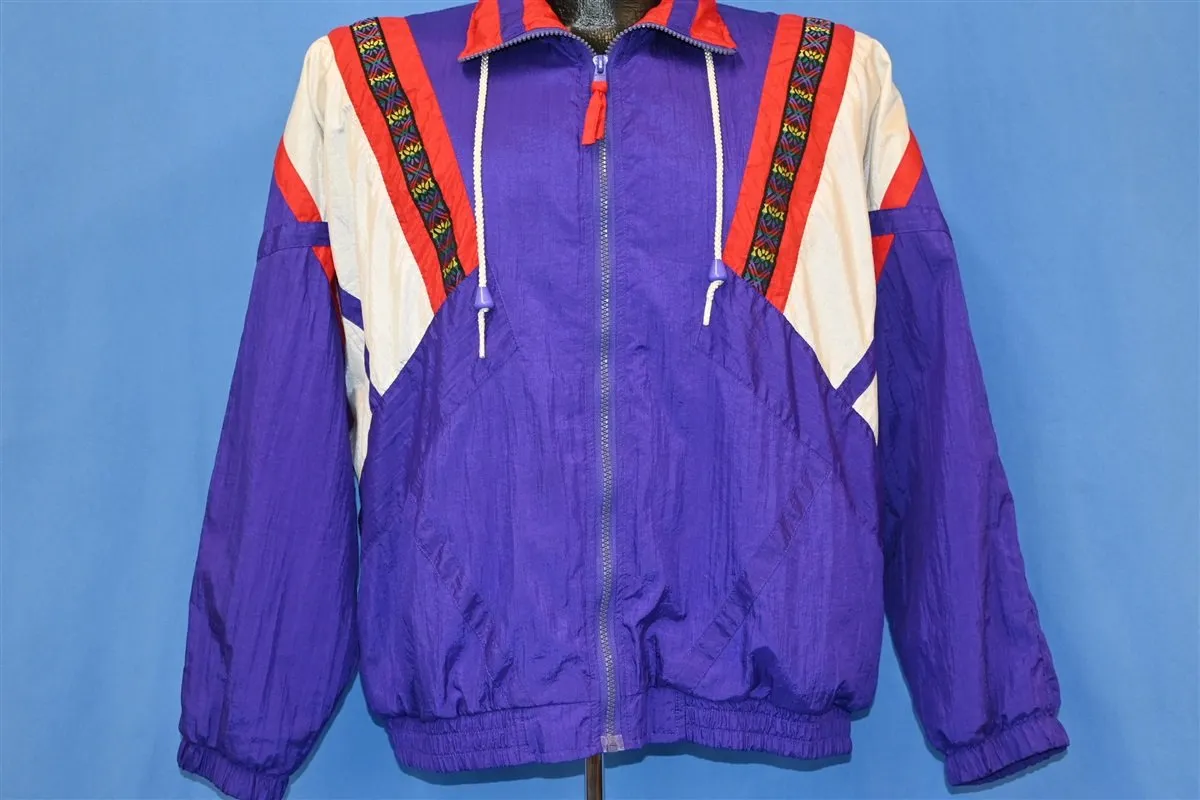 80s Pro Spirit Purple Red White Windbreaker Jacket Medium