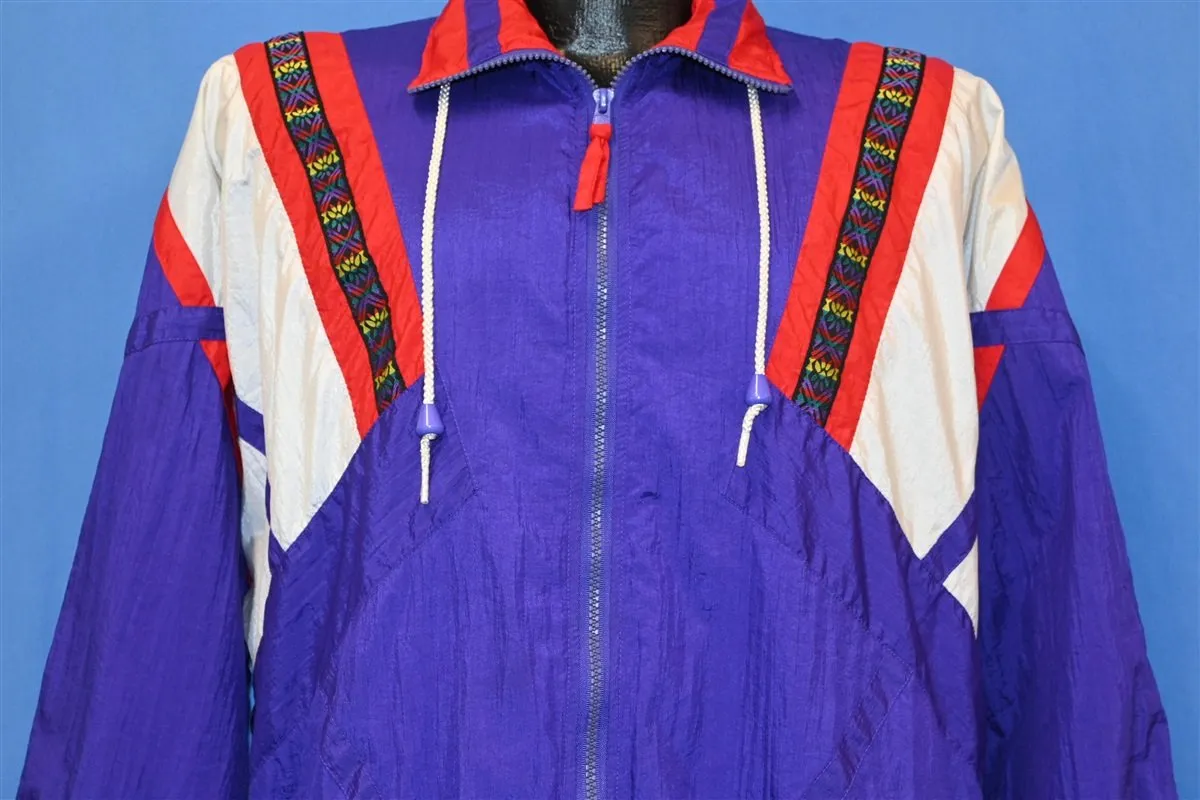 80s Pro Spirit Purple Red White Windbreaker Jacket Medium