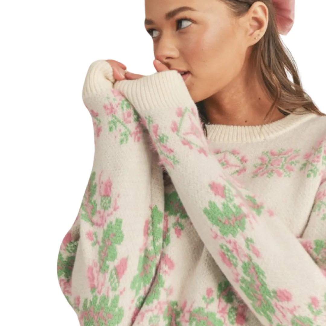 Apparel- En Merci Mixed Knit Faire Isle Sweater