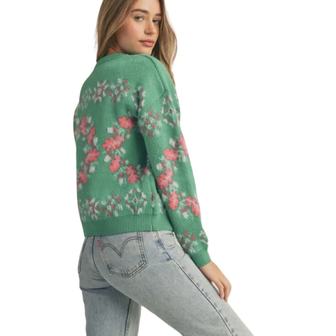 Apparel- En Merci Mixed Knit Faire Isle Sweater