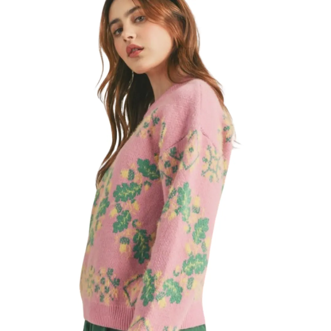 Apparel- En Merci Mixed Knit Faire Isle Sweater
