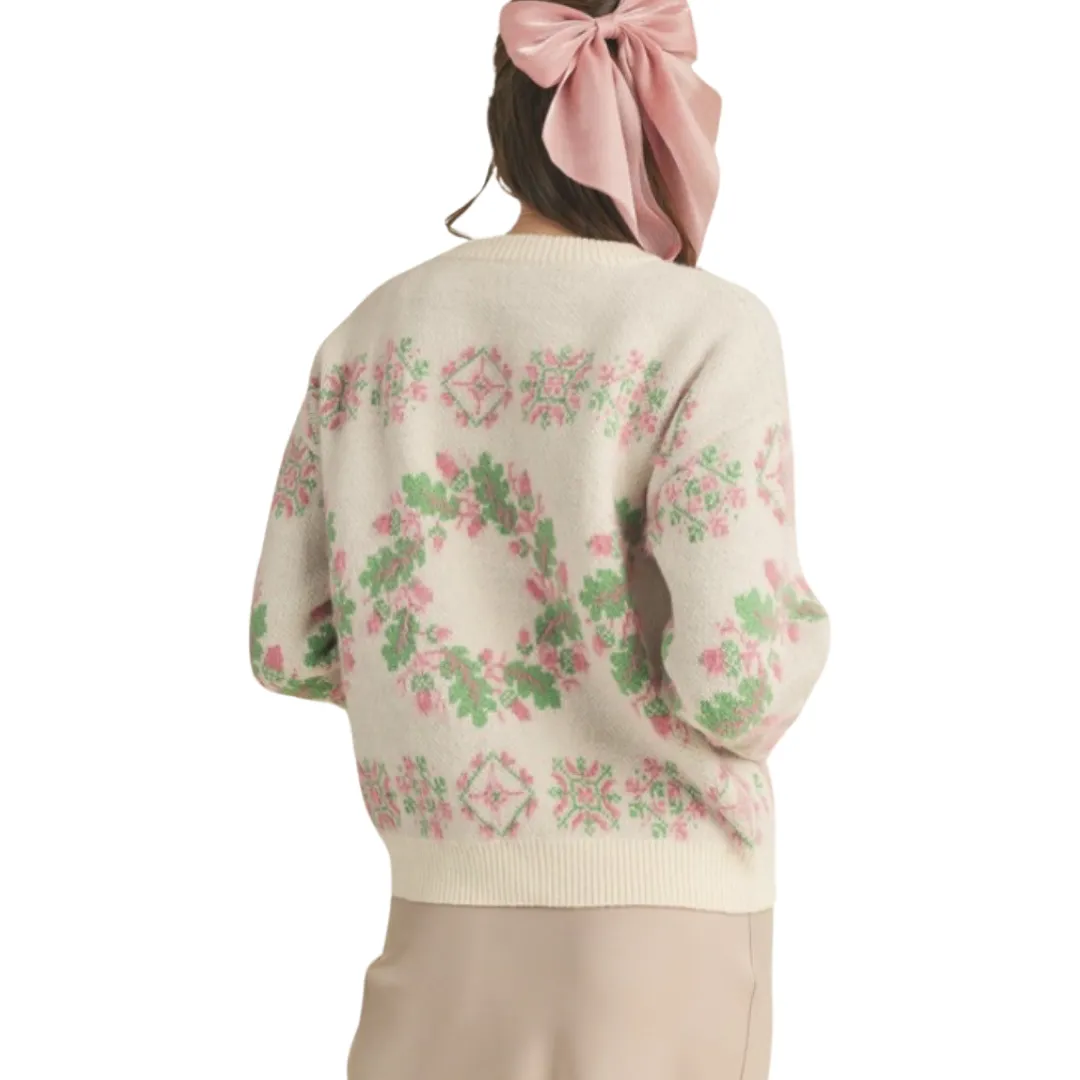 Apparel- En Merci Mixed Knit Faire Isle Sweater
