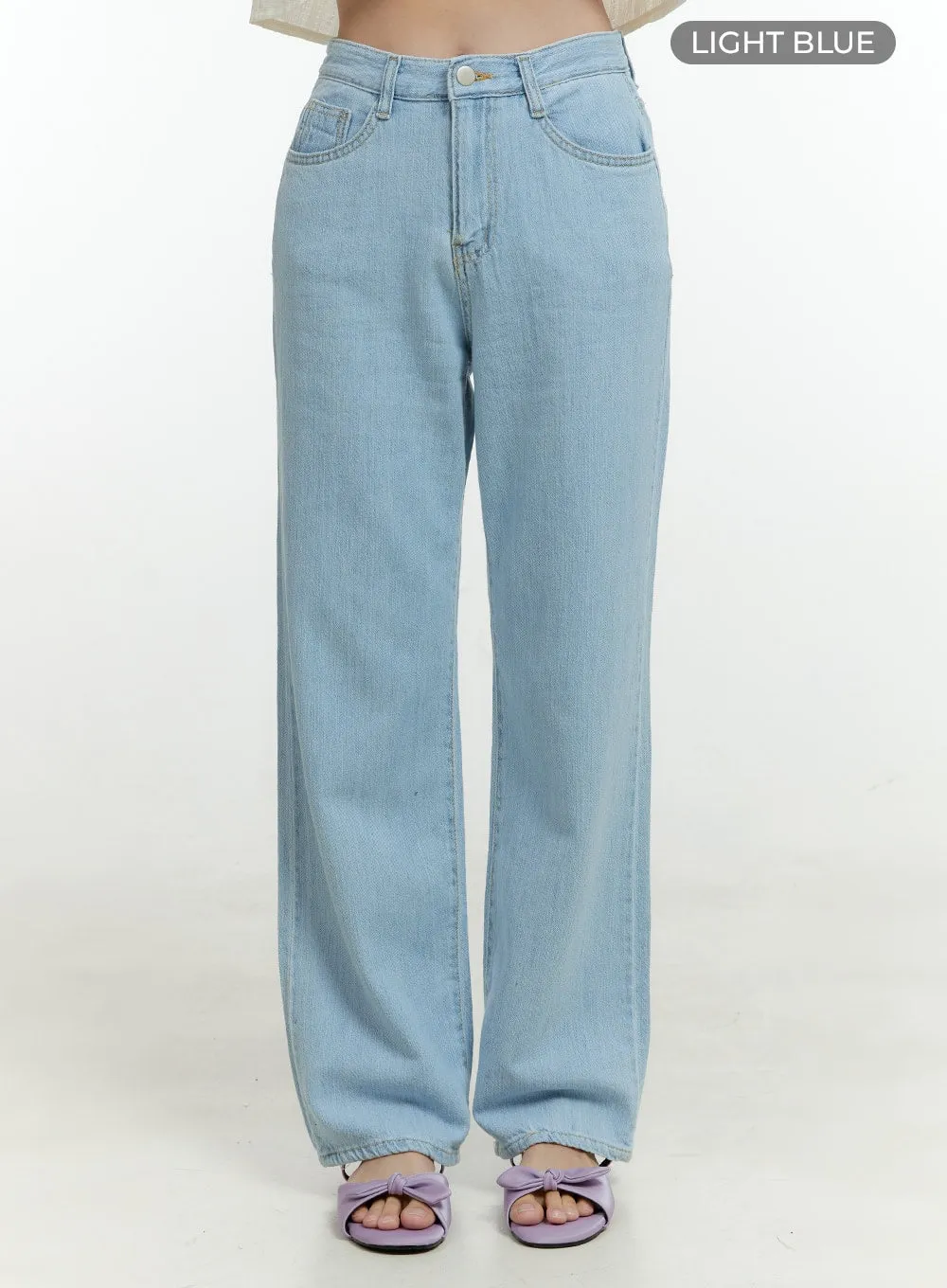 Ava Light Washed Straight Jeans OL430
