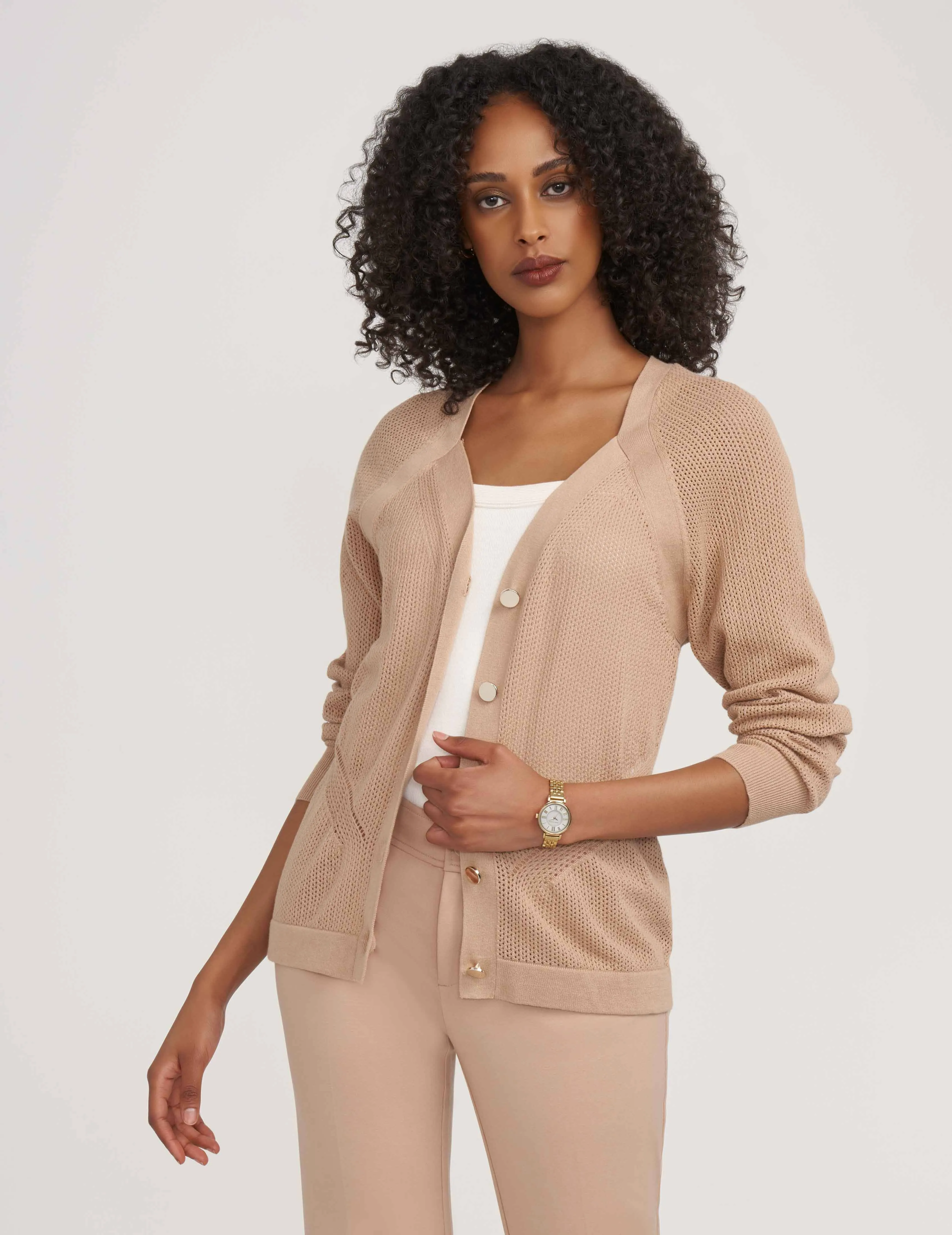 Cardigan With Directional Knitting- Sale