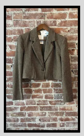 Cropped Plaid Blazer