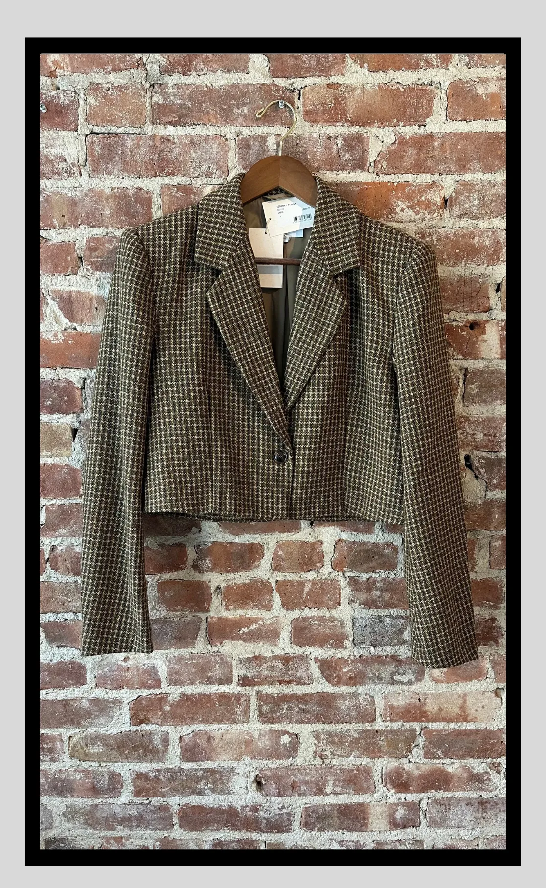 Cropped Plaid Blazer