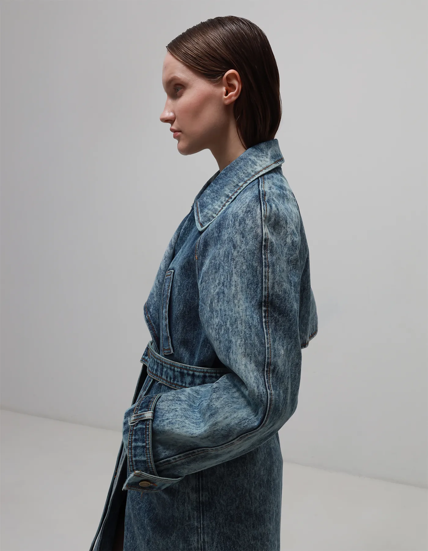 Denim trench