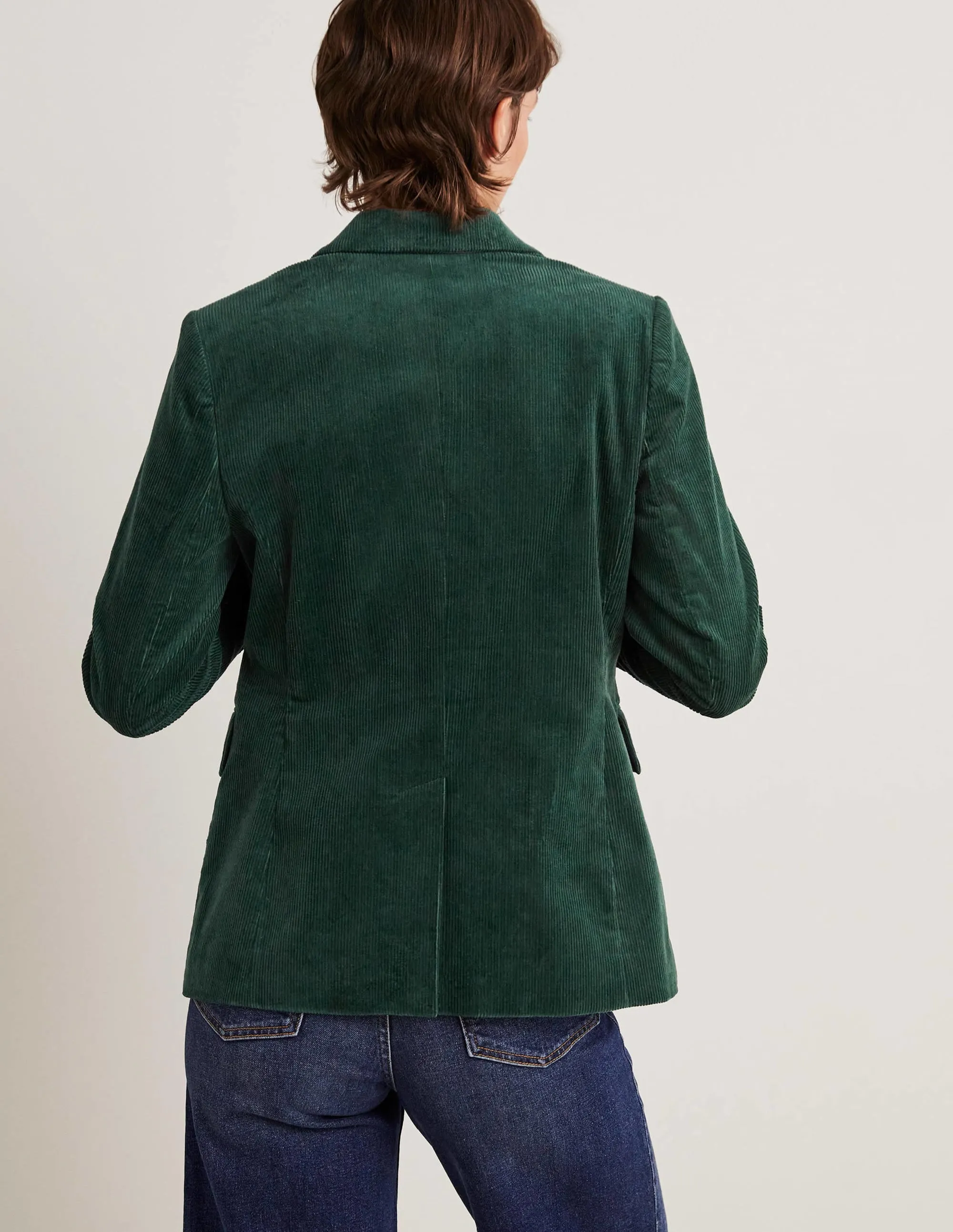 Fitted Corduroy Blazer-Trekking Green