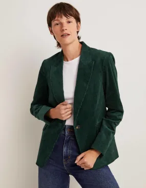 Fitted Corduroy Blazer-Trekking Green