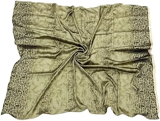 Four Leaf Women's Polyester Satin Silk Square Printed Scarf Pack of 2