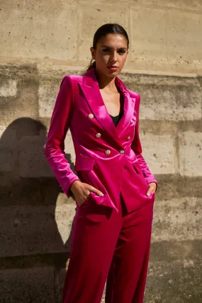 Fuscia Pink Velvet Pants