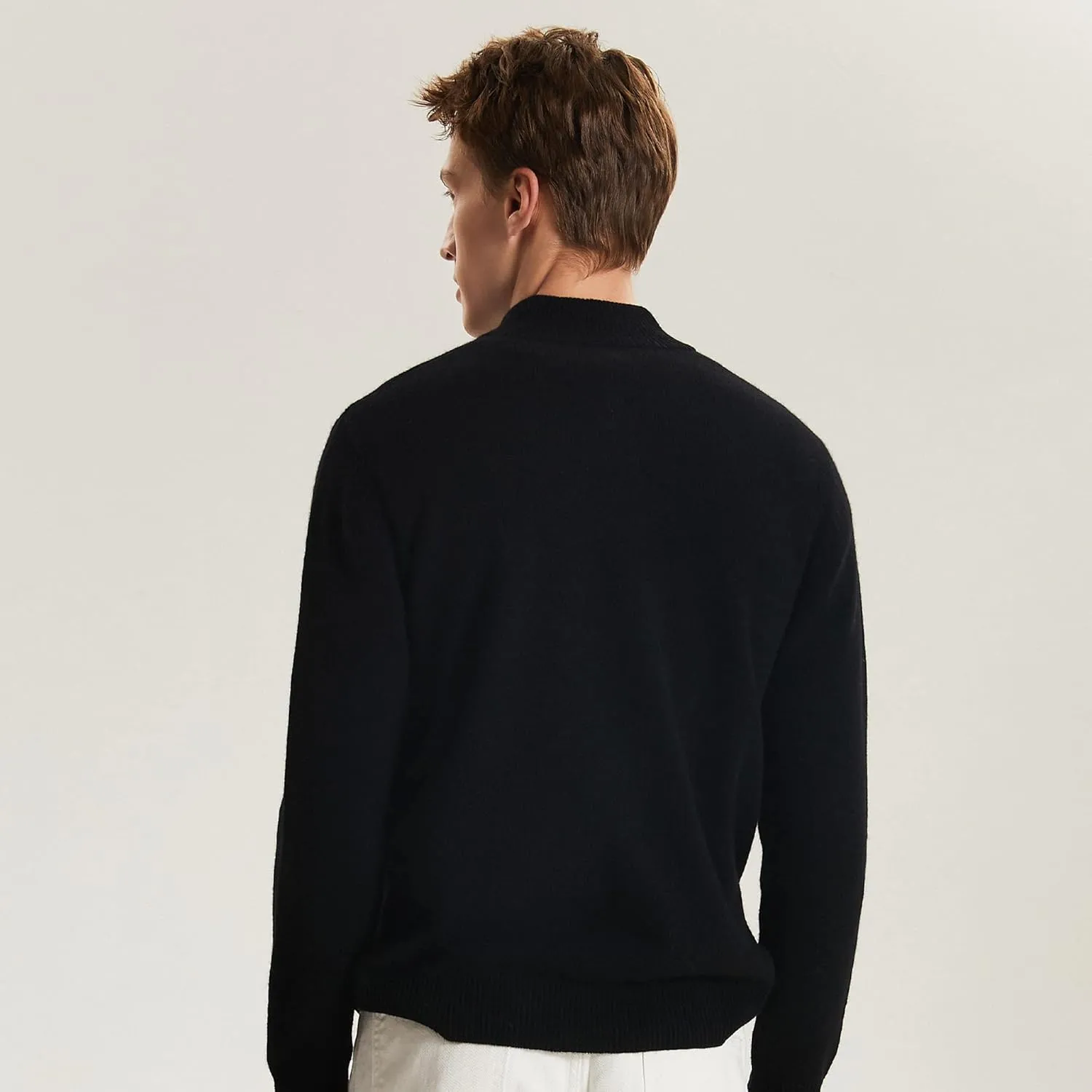 GreenMount Men's Quarter-Zip Sweater Cashmere Soft Long Sleeve Mock Neck Pullover Sweater Casual Sweater for Men
