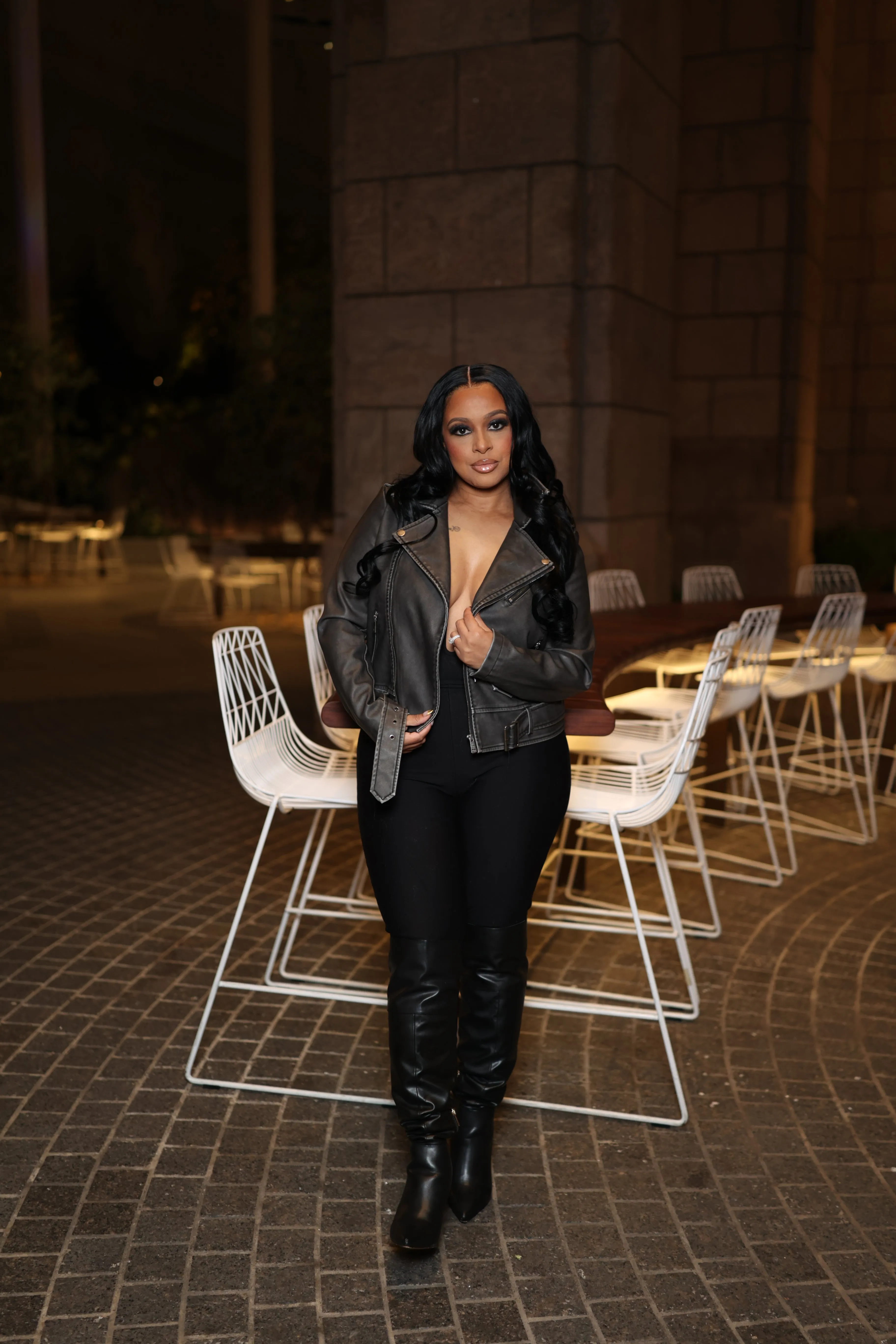 Grey Biker Leather Jacket