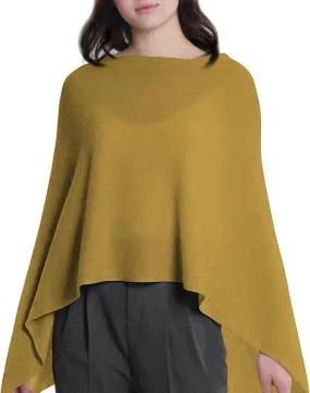 InCashmere 100% Pure Cashmere Women Poncho Sweater - Lightweight Warm Knitted Shawl Wrap - All Year Round Dress Topper Gift