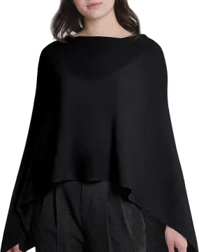 InCashmere 100% Pure Cashmere Women Poncho Sweater - Lightweight Warm Knitted Shawl Wrap - All Year Round Dress Topper Gift