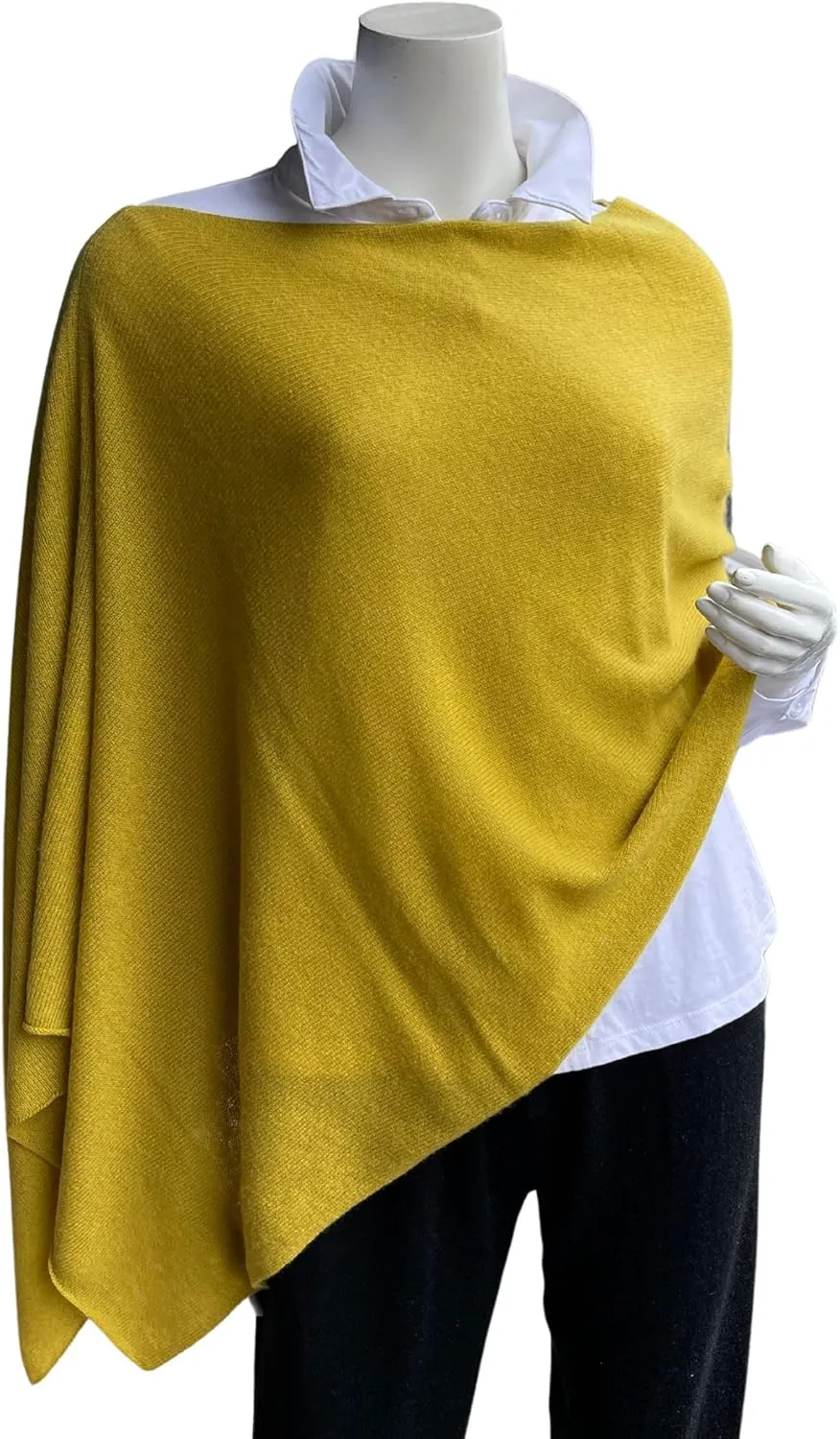 InCashmere 100% Pure Cashmere Women Poncho Sweater - Lightweight Warm Knitted Shawl Wrap - All Year Round Dress Topper Gift