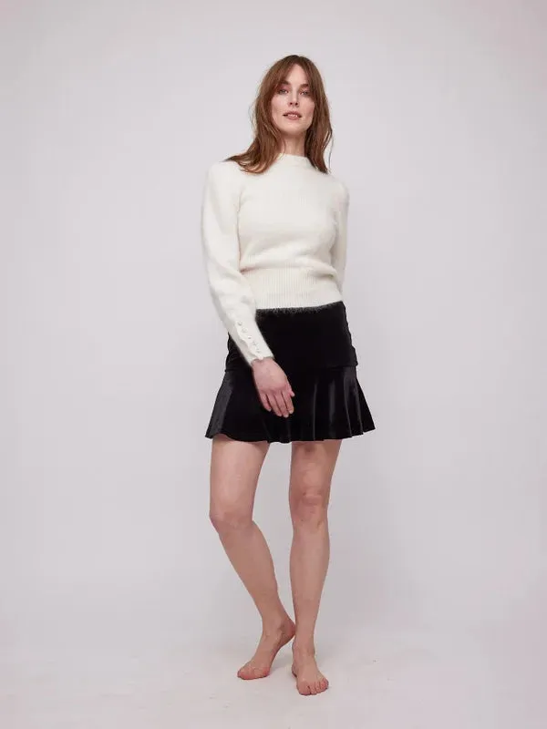 Indie Velour Skirt - Black