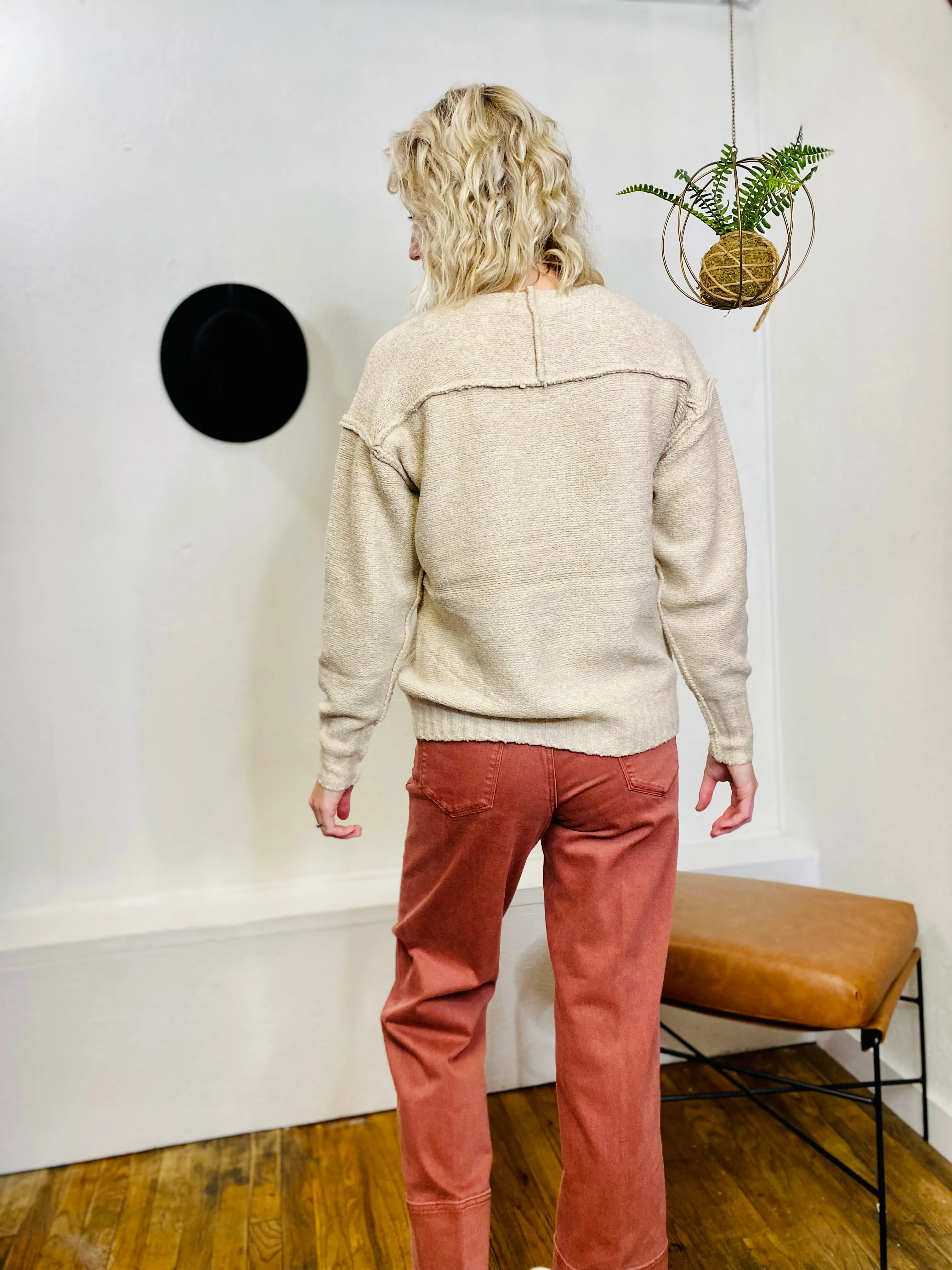 Jenna Raw Seam Soft Sweater DEAR JOHN