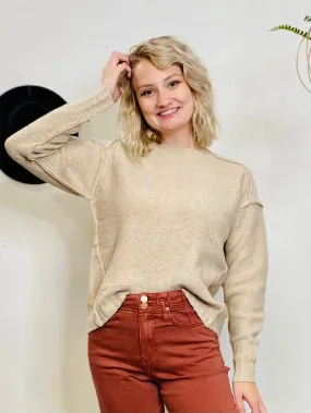 Jenna Raw Seam Soft Sweater DEAR JOHN