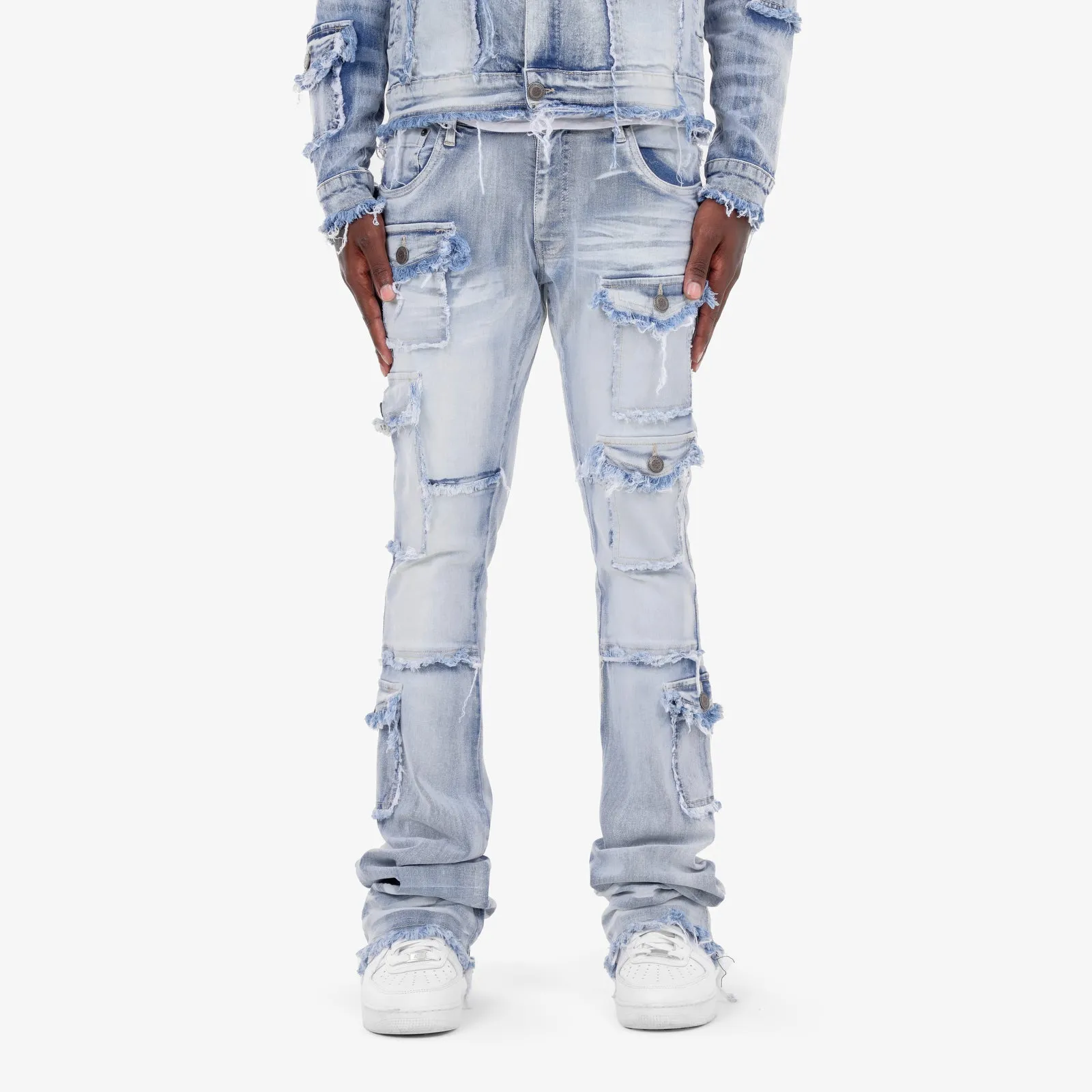 LIGHT SAND BLUE STACKED CARGOS