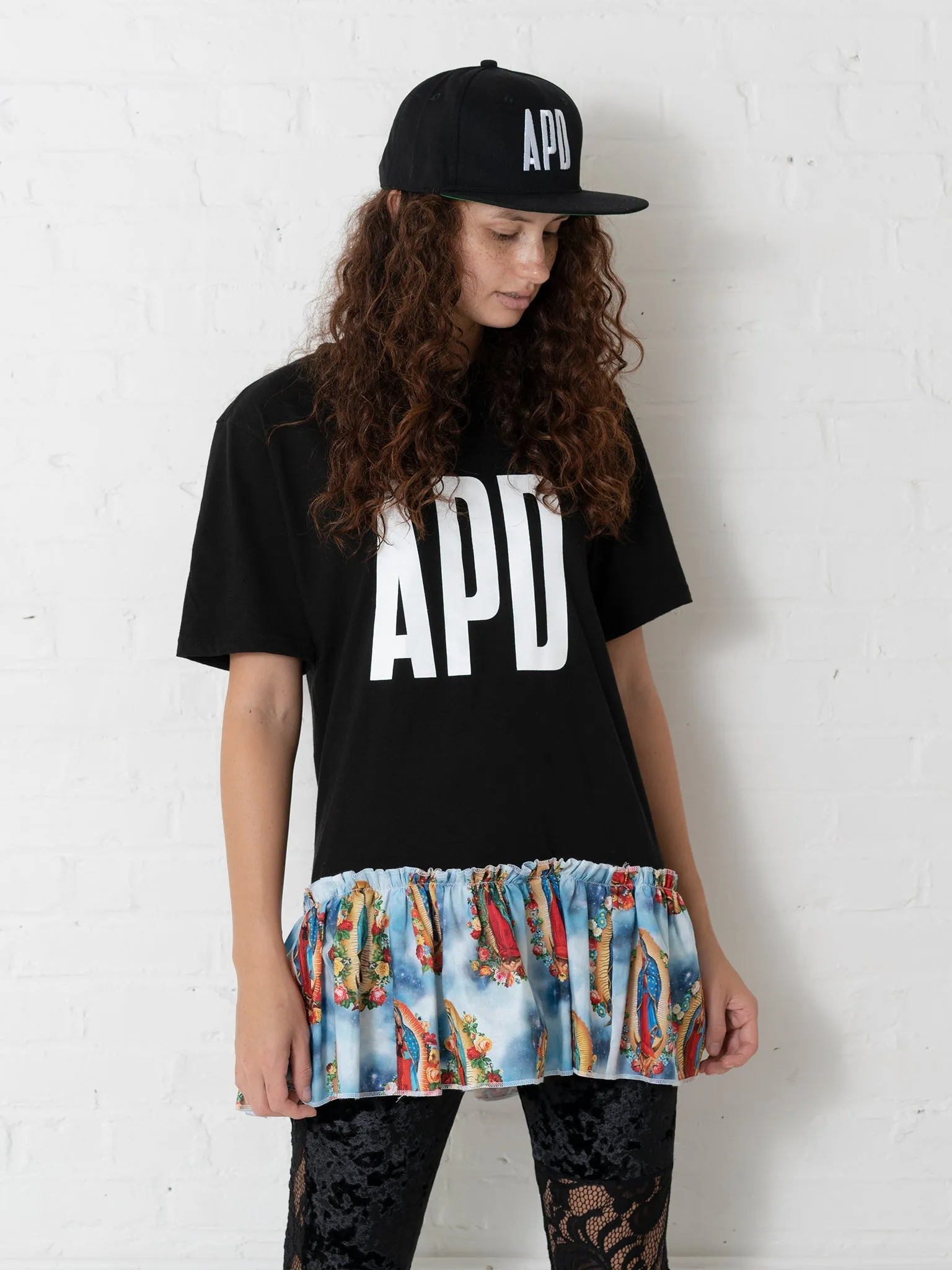 Logo Tee with Our Lady of Guadalupe Ruffle