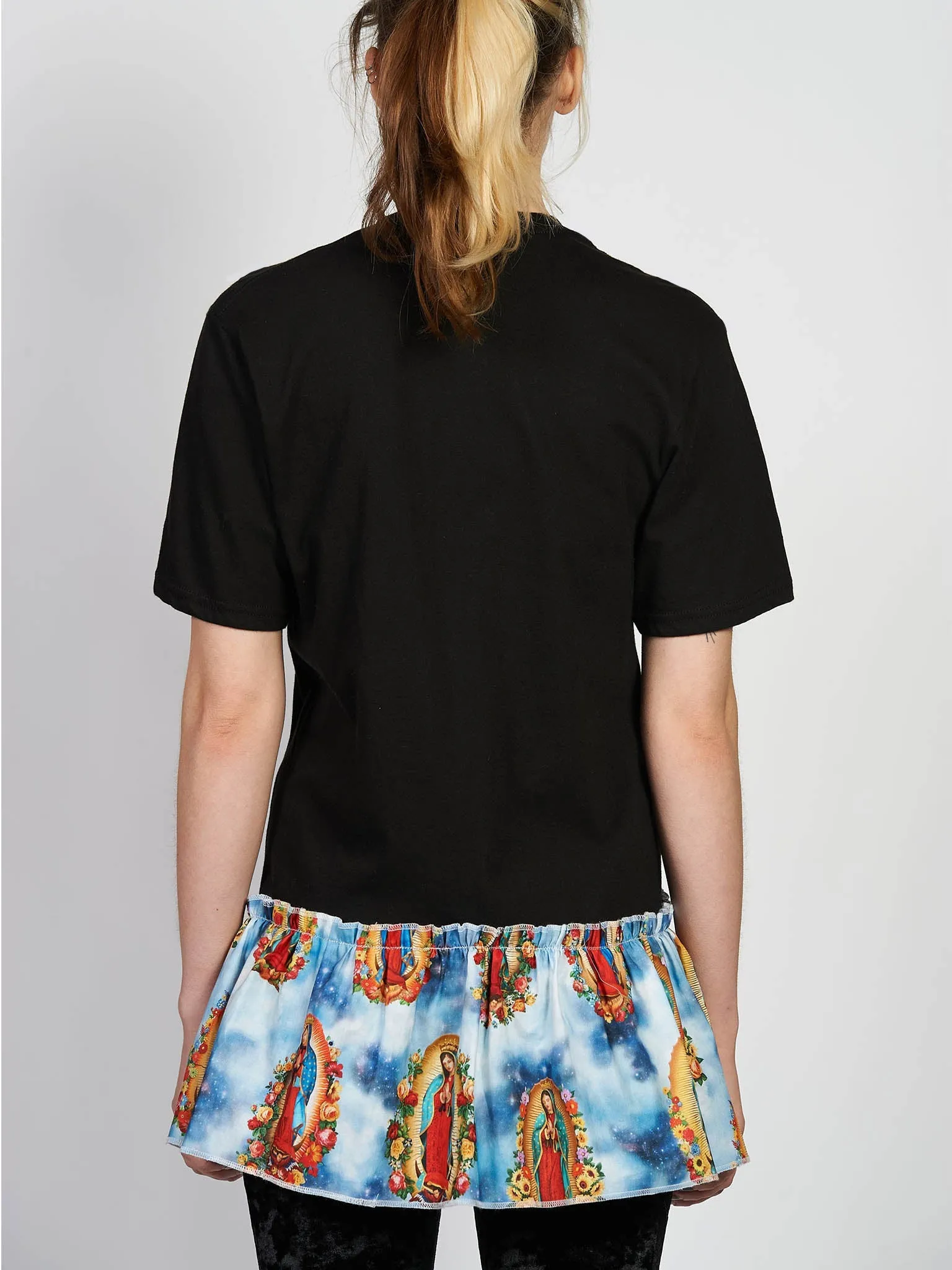 Logo Tee with Our Lady of Guadalupe Ruffle