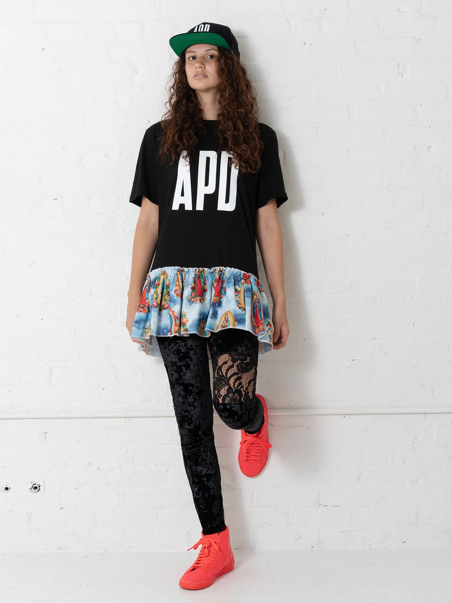 Logo Tee with Our Lady of Guadalupe Ruffle