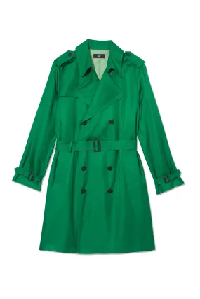 Mako Silk Trench Emerald Man