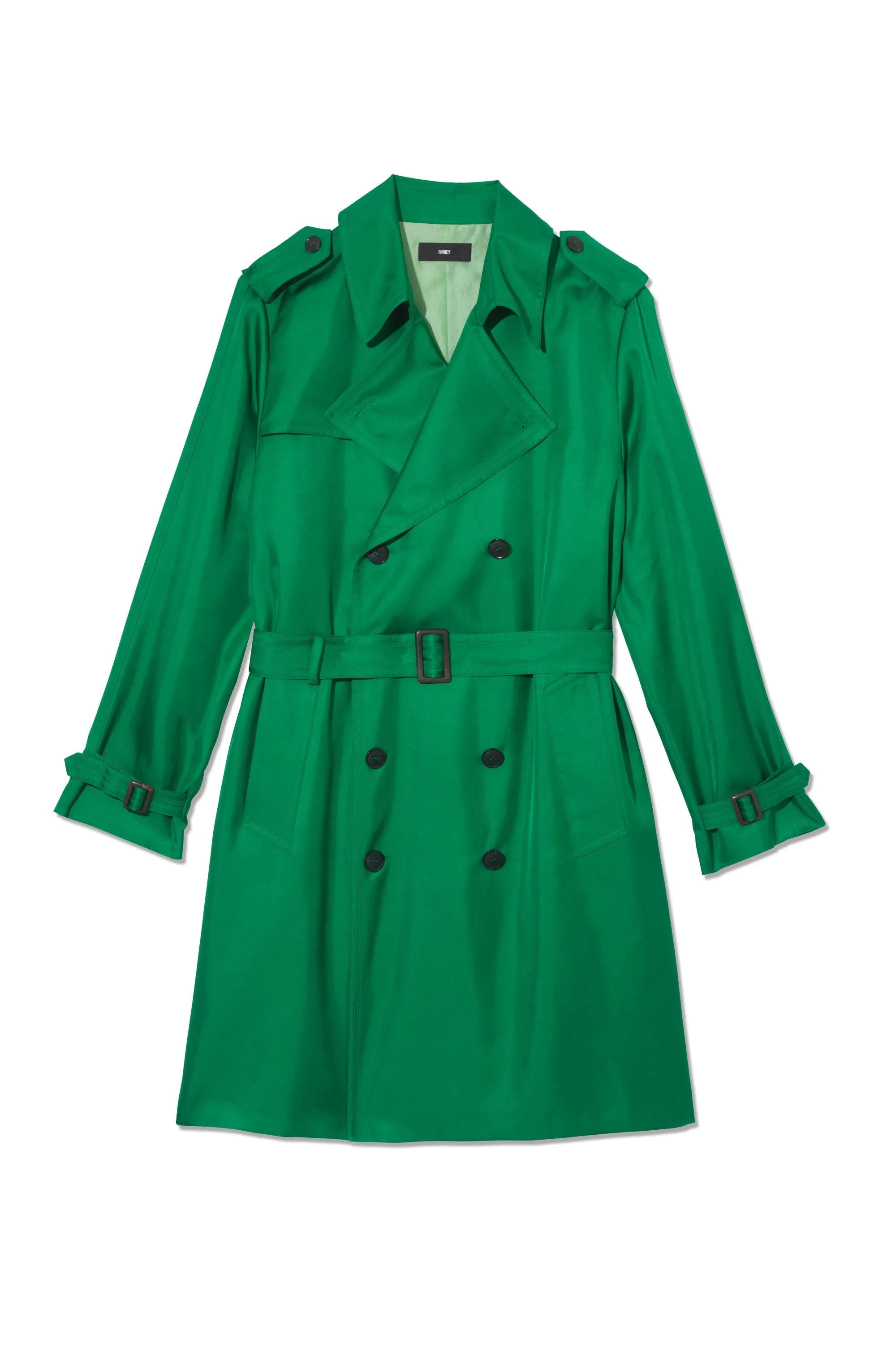 Mako Silk Trench Emerald Man