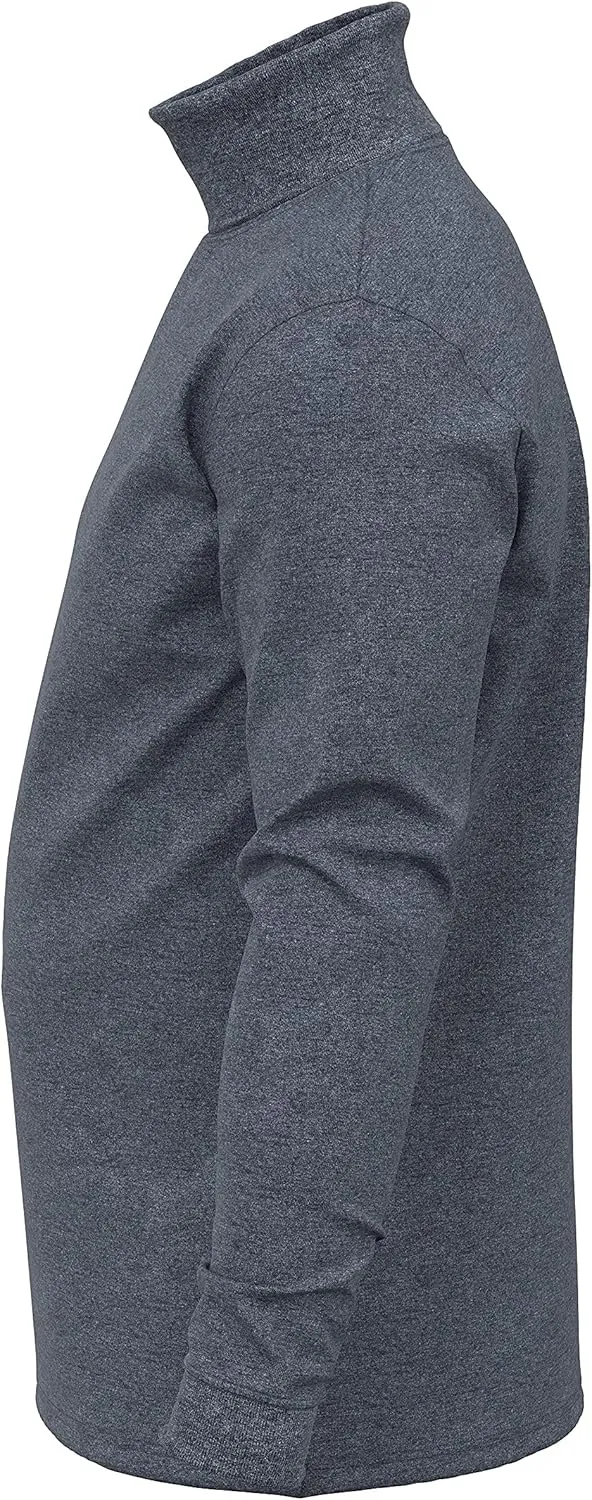Maks Mens Casual Cotton Turtleneck Pullover Sweater Interlock Knit Combed Super-Soft Sweater