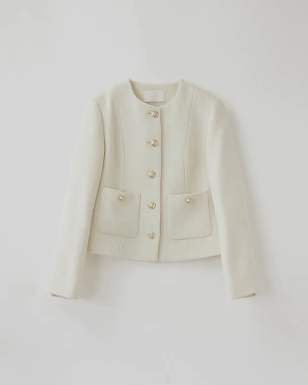 MATIN WOOL TWEED BLAZER IVORY