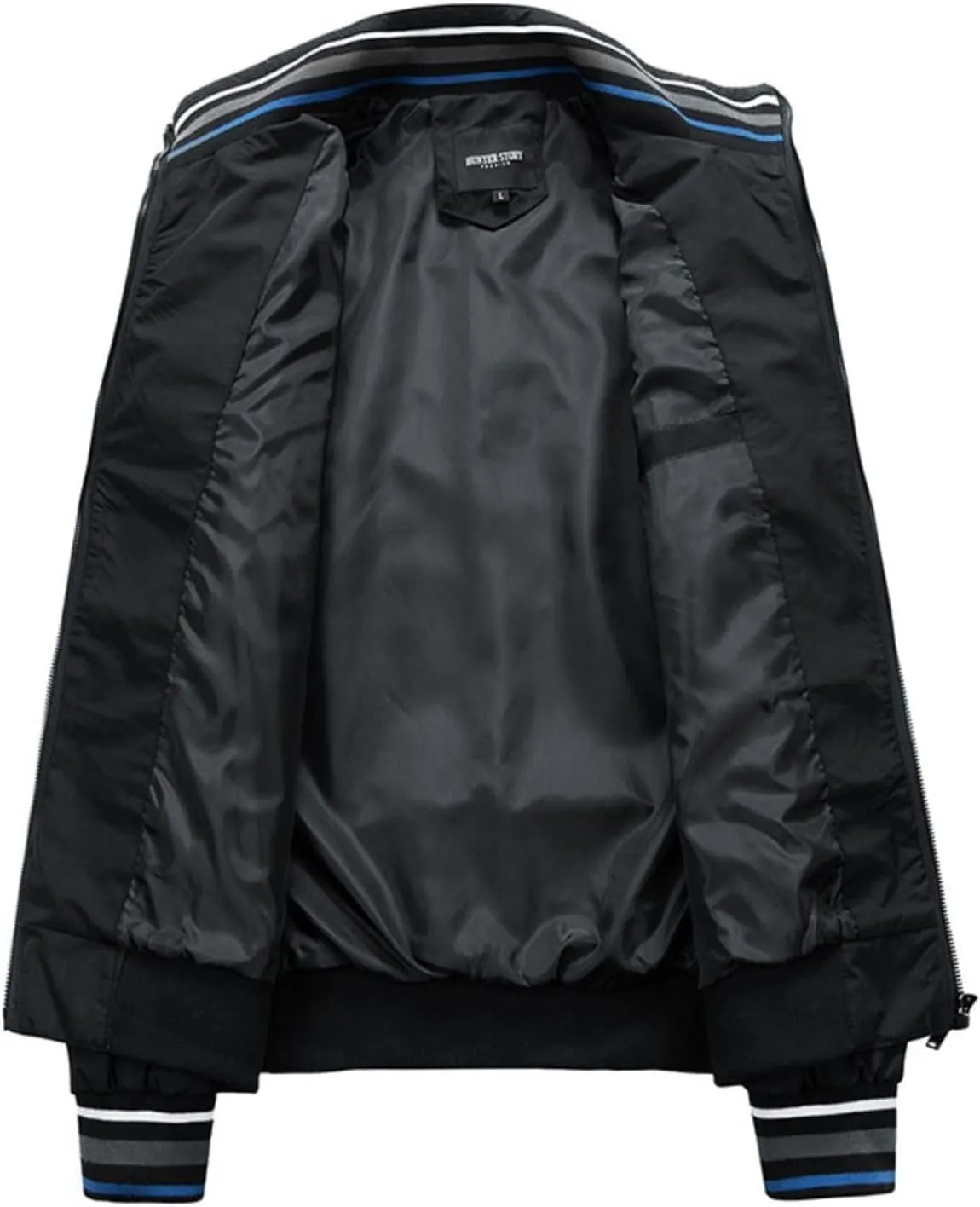 Men's Casual Lightweight Jacket Fall Windbreaker Classic Bomber Fashion Zip Up Coat with Pocket