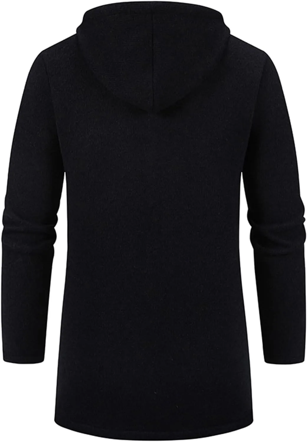 Men's Long Wool Overcoat Winter Thermal Jackets Comfy Fleece Lined Full Zip up Coats Soild Trench Coat with Pockets