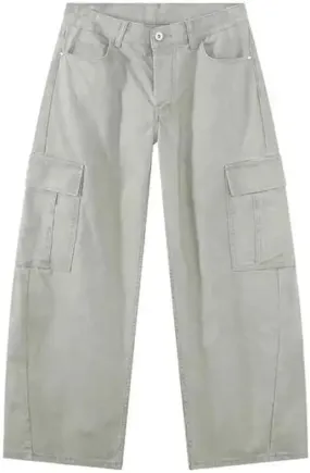 Men's Two-Piece Turn-Down Collar Solid Color Single Breasted Denim Jackets Straight Leg Machete Pants