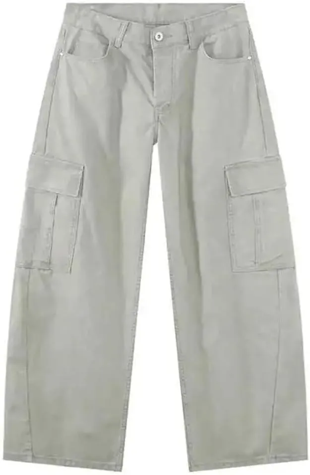 Men's Two-Piece Turn-Down Collar Solid Color Single Breasted Denim Jackets Straight Leg Machete Pants