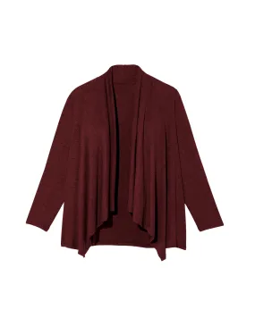 Nishka Draped Waterfall Cardigan | Burgundy