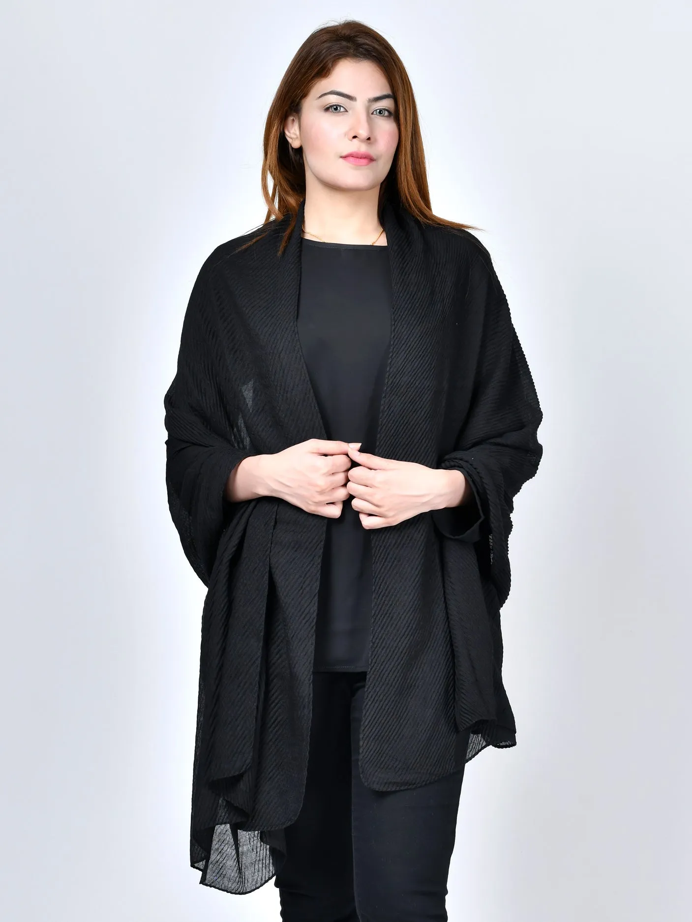 Plain Crinkled Scarf