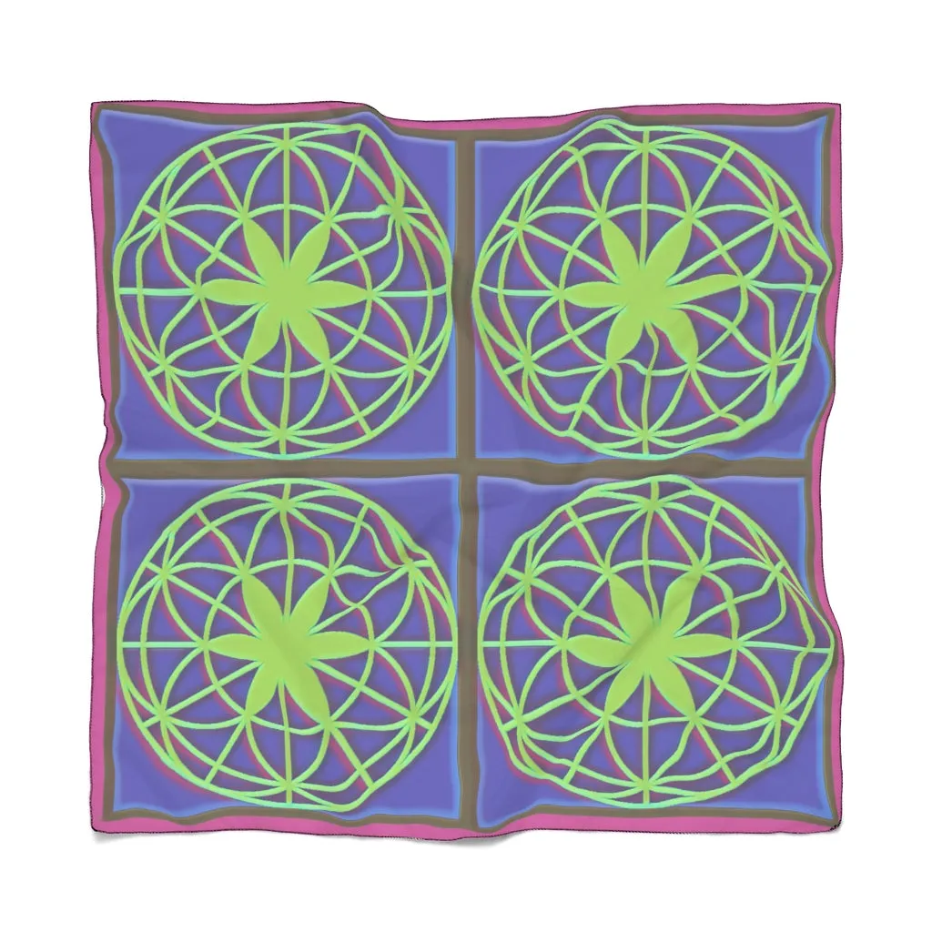 Polyester Scarf Aja 4 Ring Mystique on purple quadrants