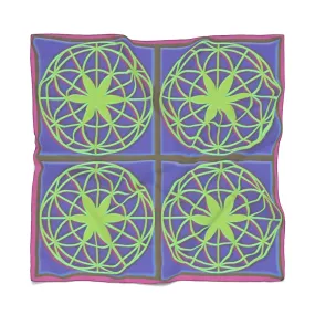 Polyester Scarf Aja 4 Ring Mystique on purple quadrants