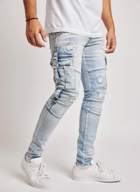 Reelistic NYC-Cargo Jeans-Light Blue
