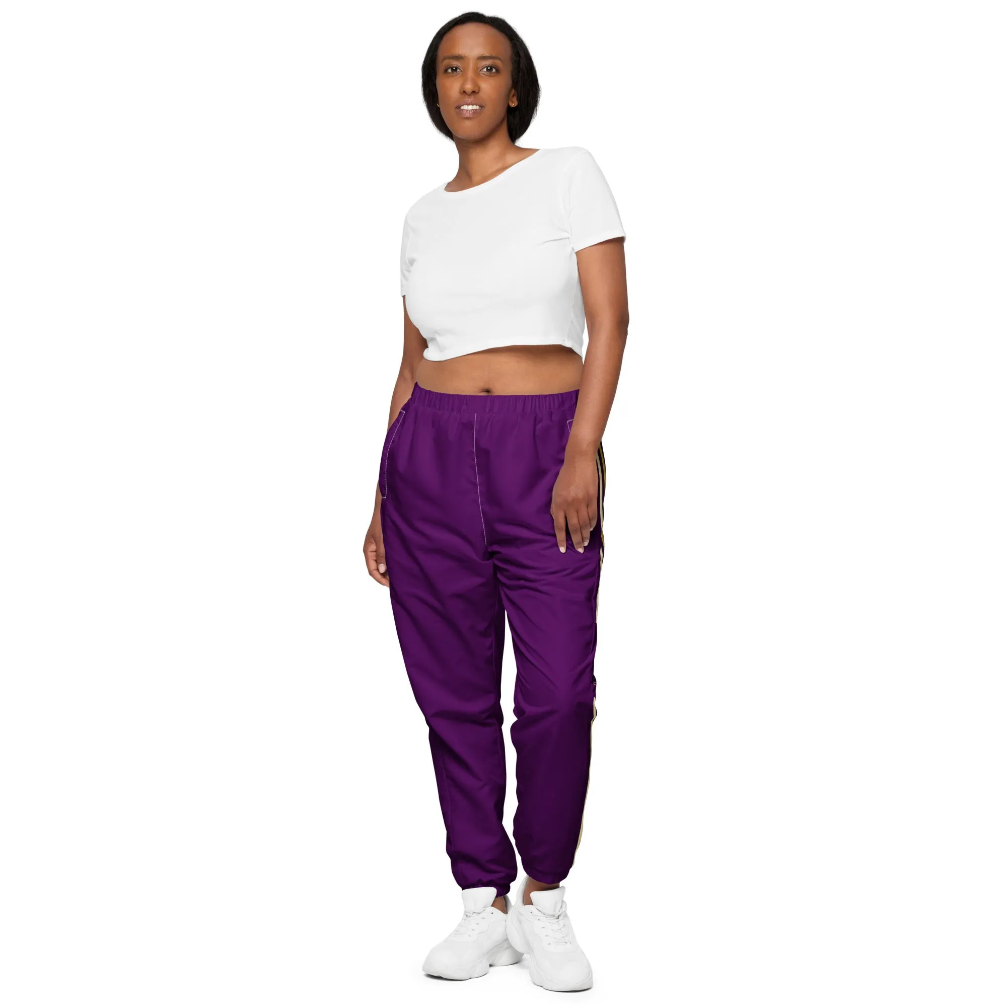 Snooty Fox Art Unisex Track Pants - Gold Stripe