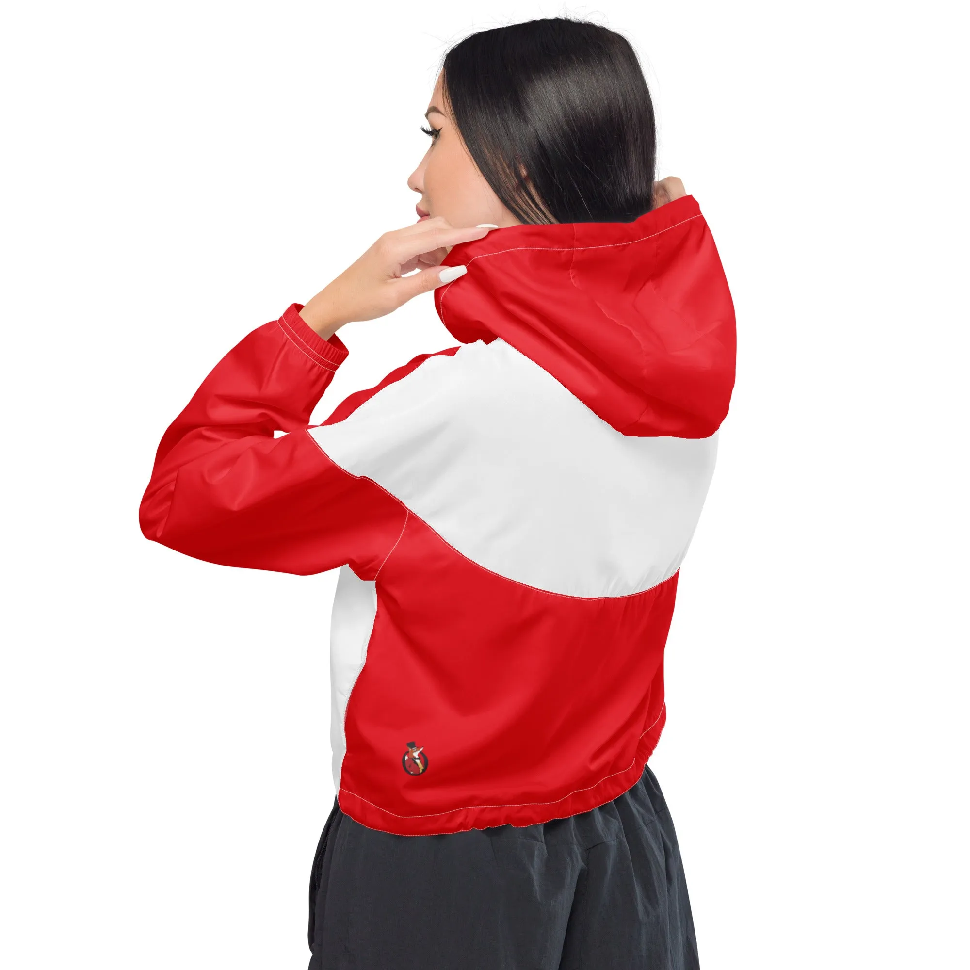 Snooty Fox Art Women’s Cropped Windbreaker - Devil Logo