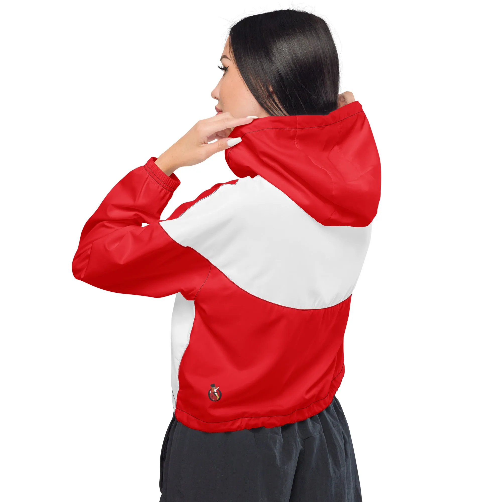 Snooty Fox Art Women’s Cropped Windbreaker - Devil Logo