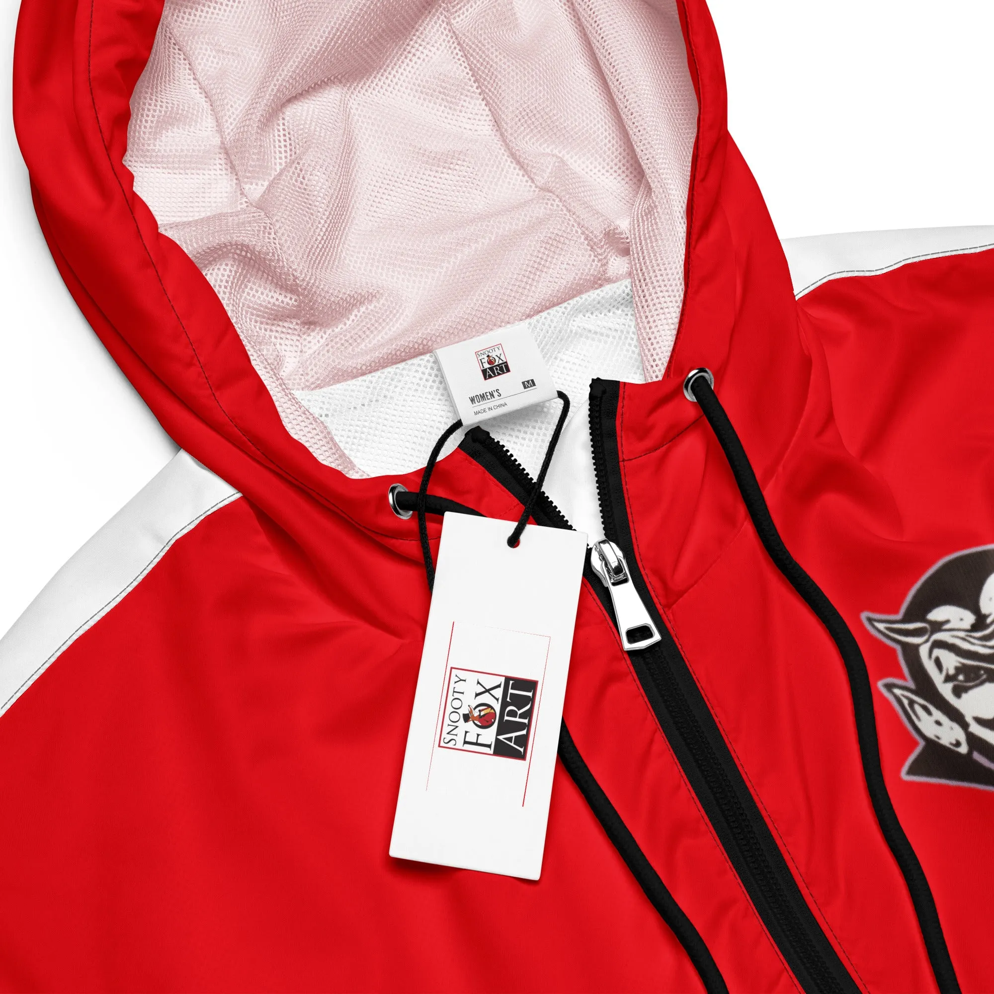 Snooty Fox Art Women’s Cropped Windbreaker - Devil Logo
