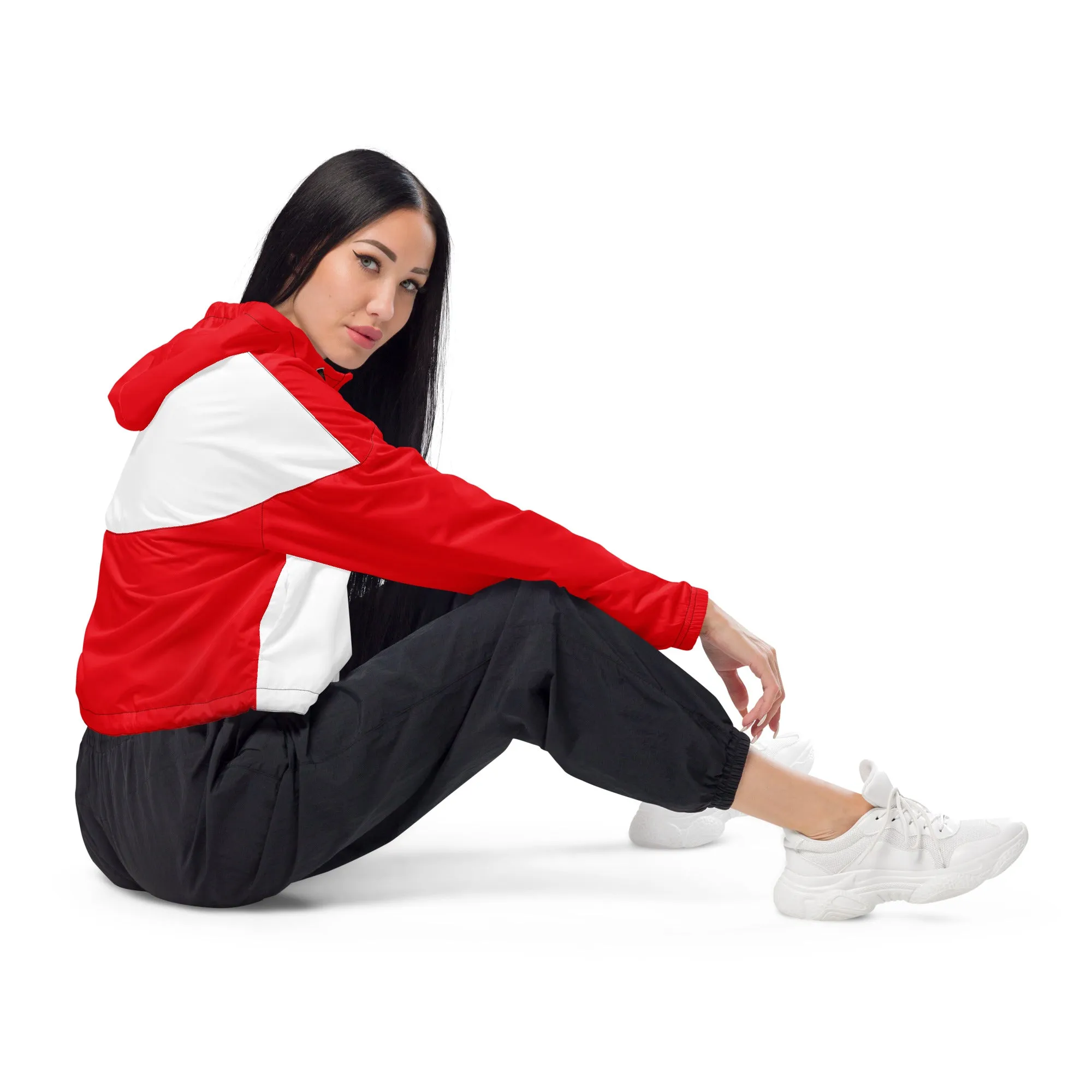 Snooty Fox Art Women’s Cropped Windbreaker - Devil Logo