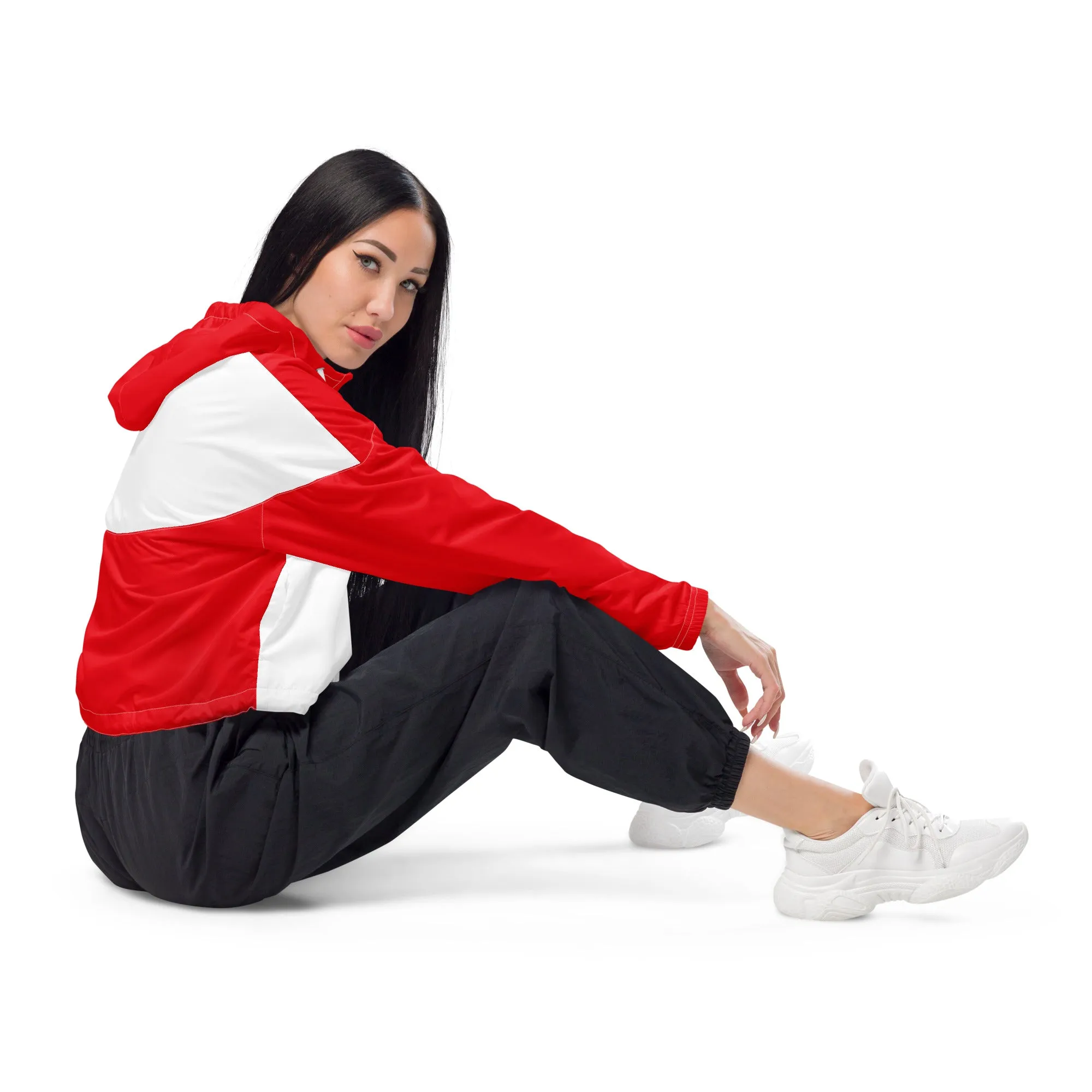 Snooty Fox Art Women’s Cropped Windbreaker - Devil Logo