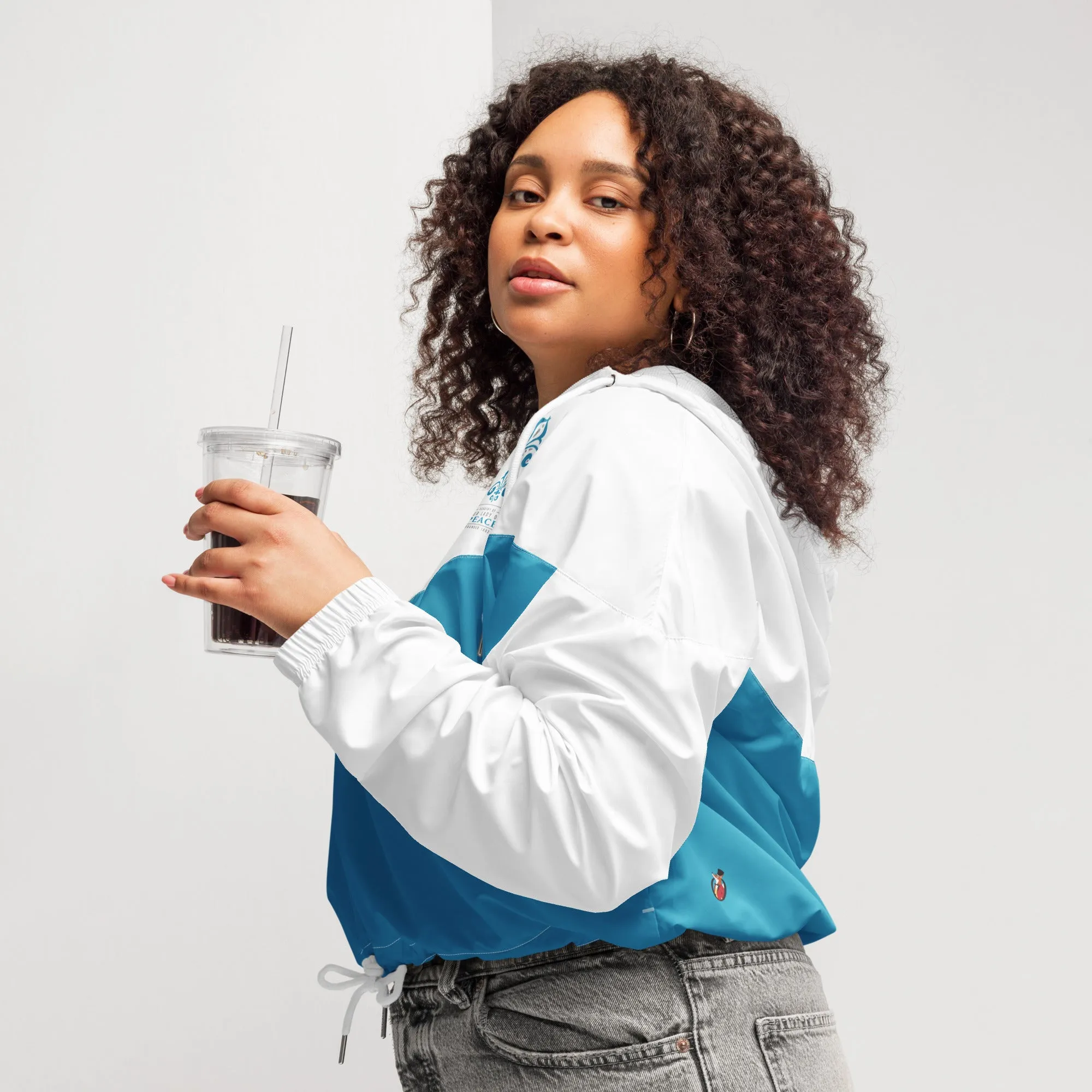 Snooty Fox art Women’s Cropped Windbreaker - OLP