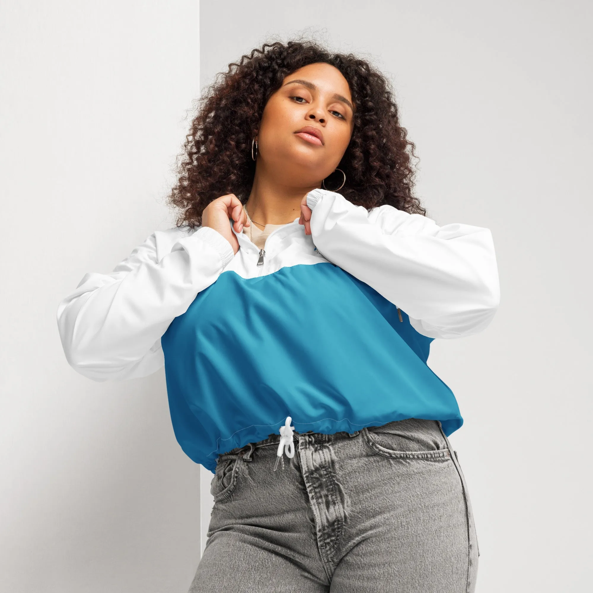Snooty Fox art Women’s Cropped Windbreaker - OLP
